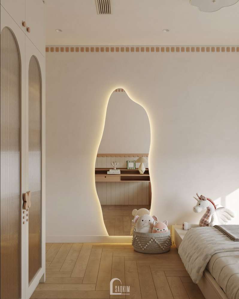 Phòng ngủ bé đơn giản trong thiết kế chung cư 3 ngủ dự án Viha Complex Leciva
